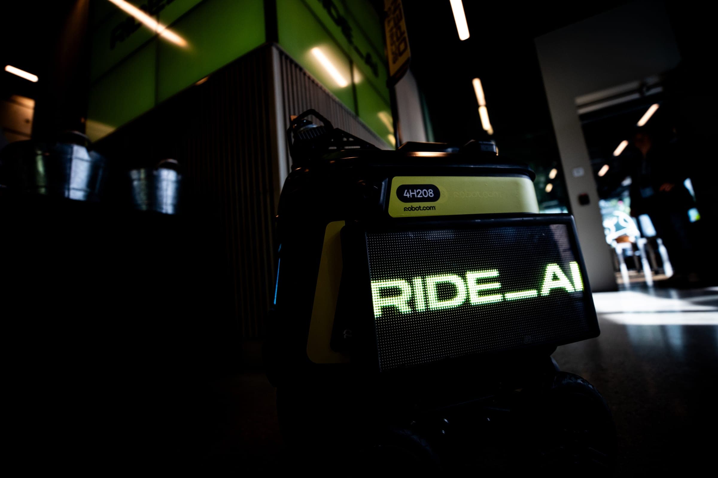 Ride AI robot display in the lobby