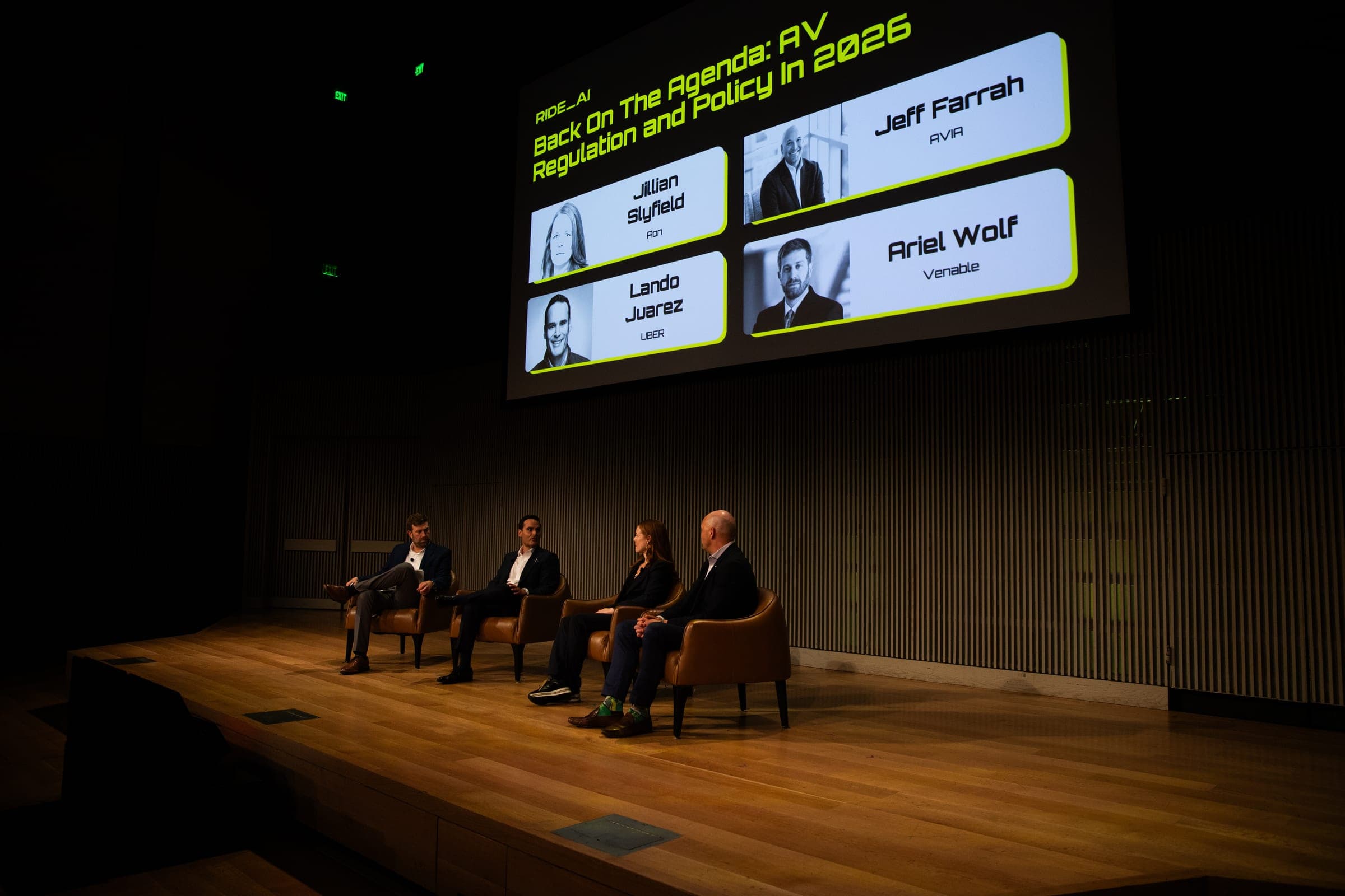 Ride AI robotaxi tracker presentation on stage